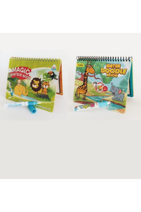 Set of 2 Water Painting Magic Coloring Book with Water Pen Forest Realm And Forest Animals - Swordslife