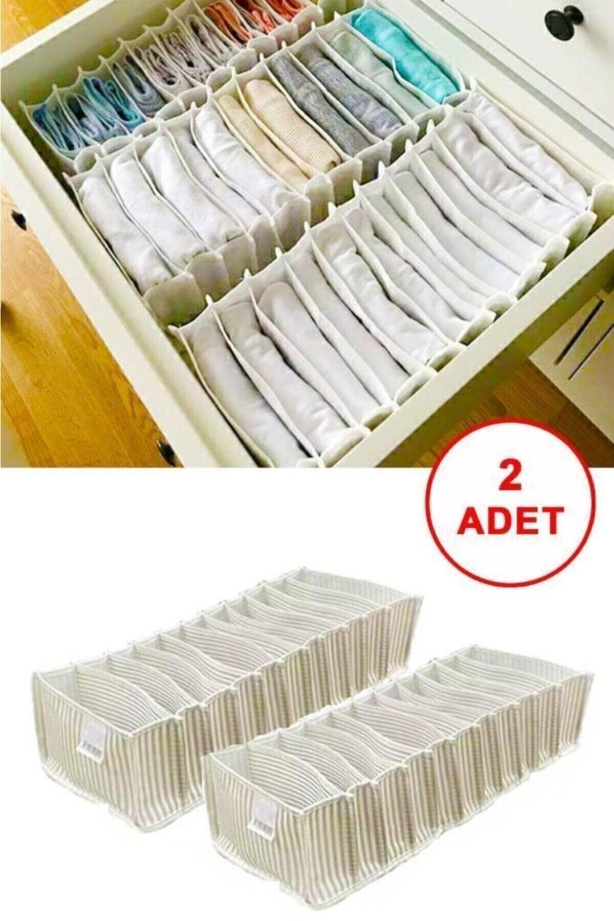 2 Pcs 11 Compartments Drawer and Cabinet Organizer Organizer / Accordion Drawer Organizer - L - Swordslife