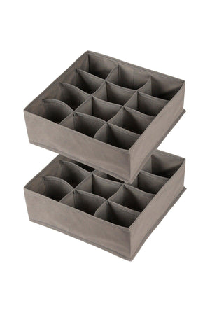 2 Pcs 12 Section Gray Drawer Organizer Organizer - Swordslife