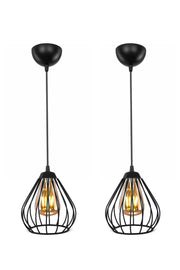 2 Pieces Modern Hall Corridor Kitchen Wire Single Chandelier - Swordslife