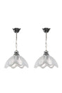 2 Pieces Modern Painted Chrome Hanger Glass Single Chandelier - Swordslife