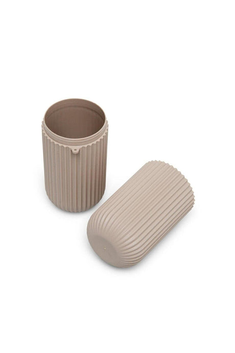 2 Pcs Travel Accessory Carrying Container Glasses Toothpaste Toothbrush Storage Box Cappucino - Swordslife