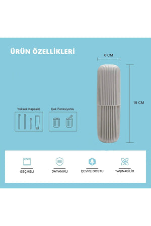 2 Pcs Travel Accessory Carrying Container Glasses Toothpaste Toothbrush Storage Box Cappucino - Swordslife