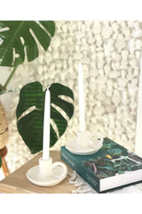 2-Pack White Handmade Candlestick with Handle - Swordslife