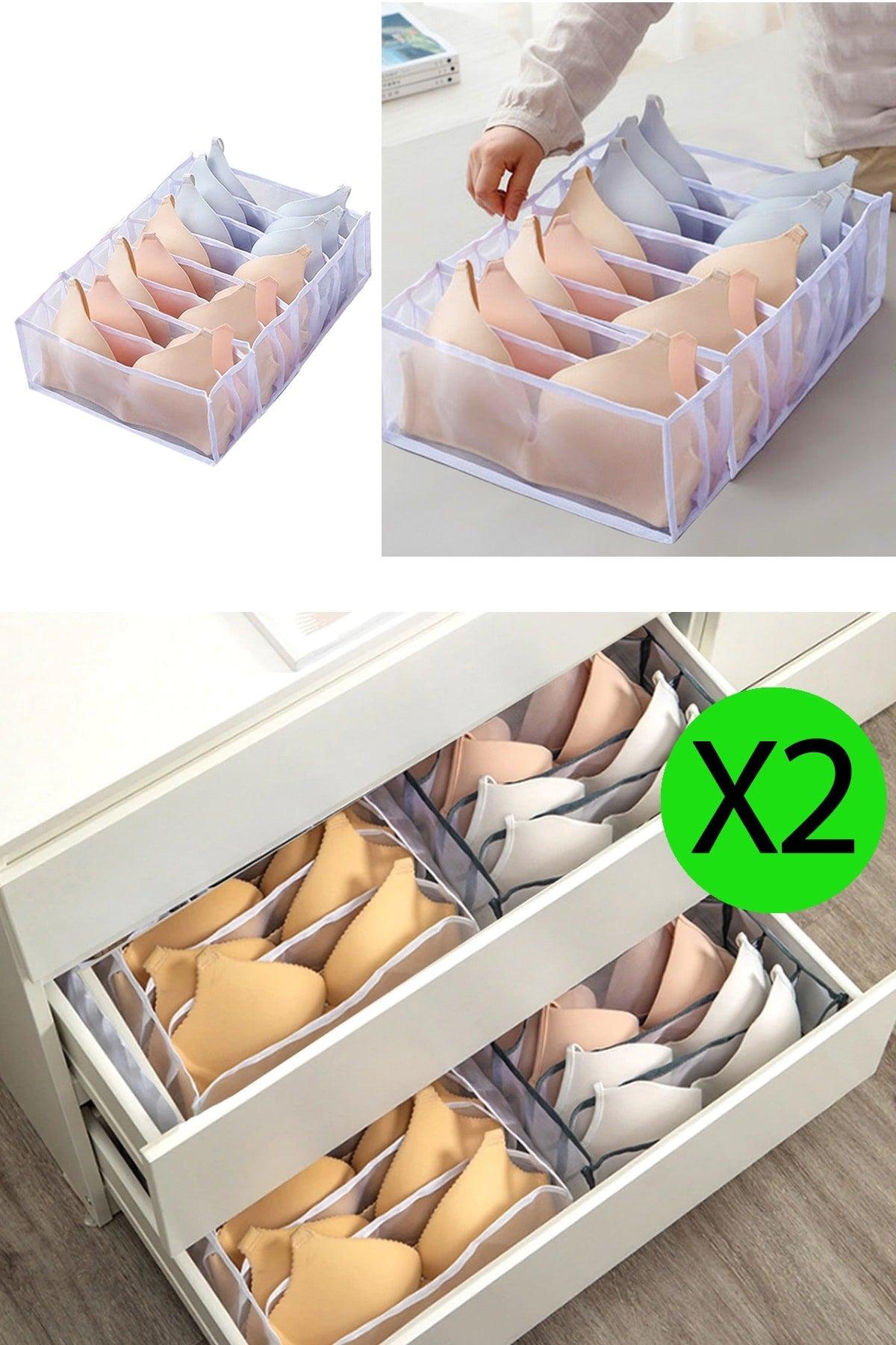 2 Pieces 8 Compartment Bra Organizer Accordion Cabinet and Drawer Organizer - Swordslife