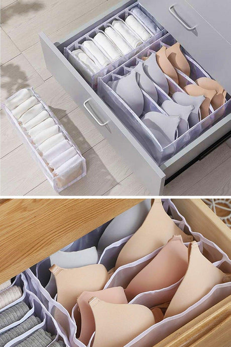 2 Pieces 8 Compartment Bra Organizer Accordion Cabinet and Drawer Organizer - Swordslife