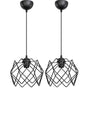 2 Pieces Black Jaka Lux Suspended Suspension Chandelier, Silvano Chandelier, Prism Single Suspended Suspension Chandelier Cocoon - Swordslife