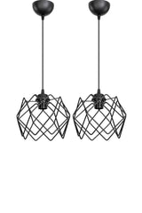 2 Pieces Black Jaka Lux Suspended Suspension Chandelier, Silvano Chandelier, Prism Single Suspended Suspension Chandelier Cocoon - Swordslife