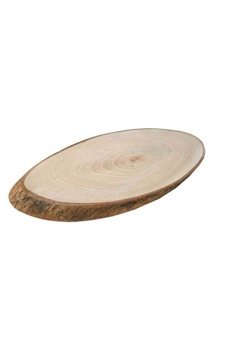 2 Pieces Natural Wood Decorative Tray Log Service Presentation Stand - Swordslife