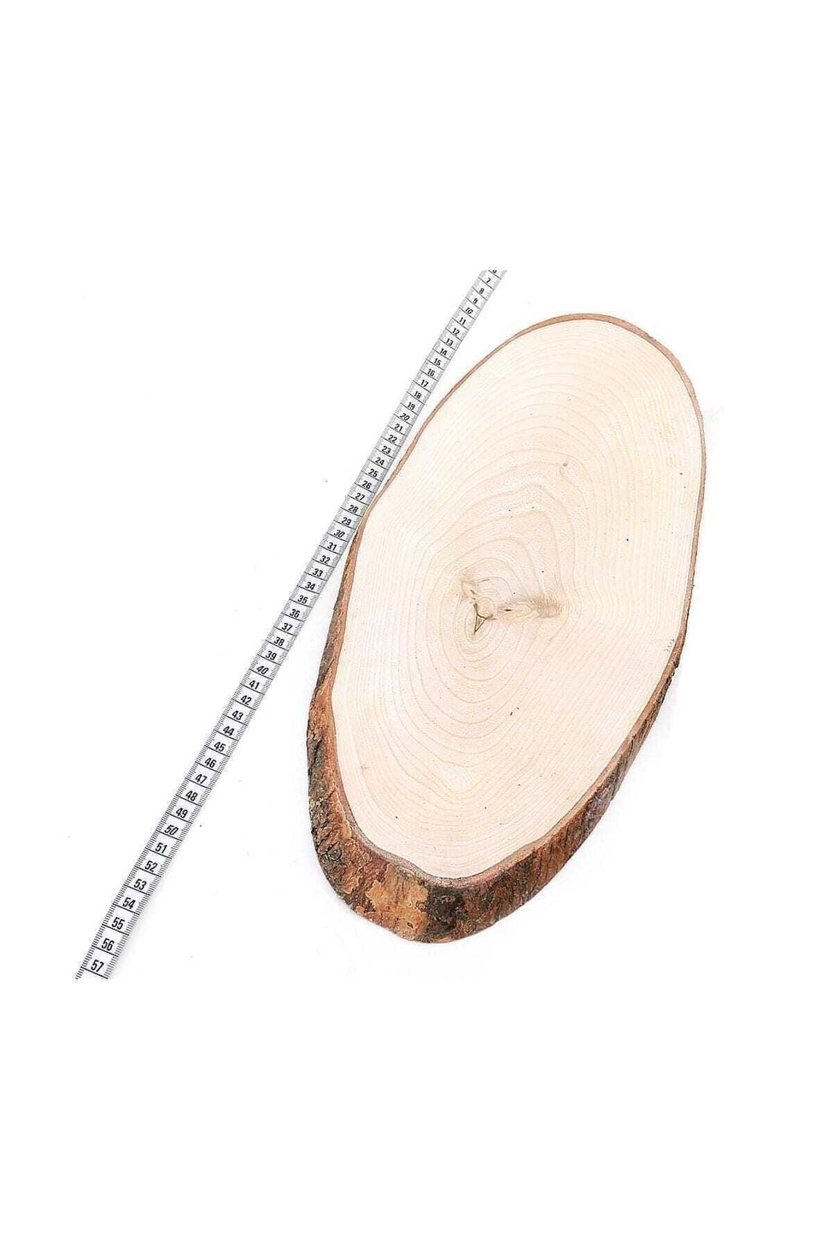 2 Pieces Natural Wood Decorative Tray Log Service Presentation Stand - Swordslife
