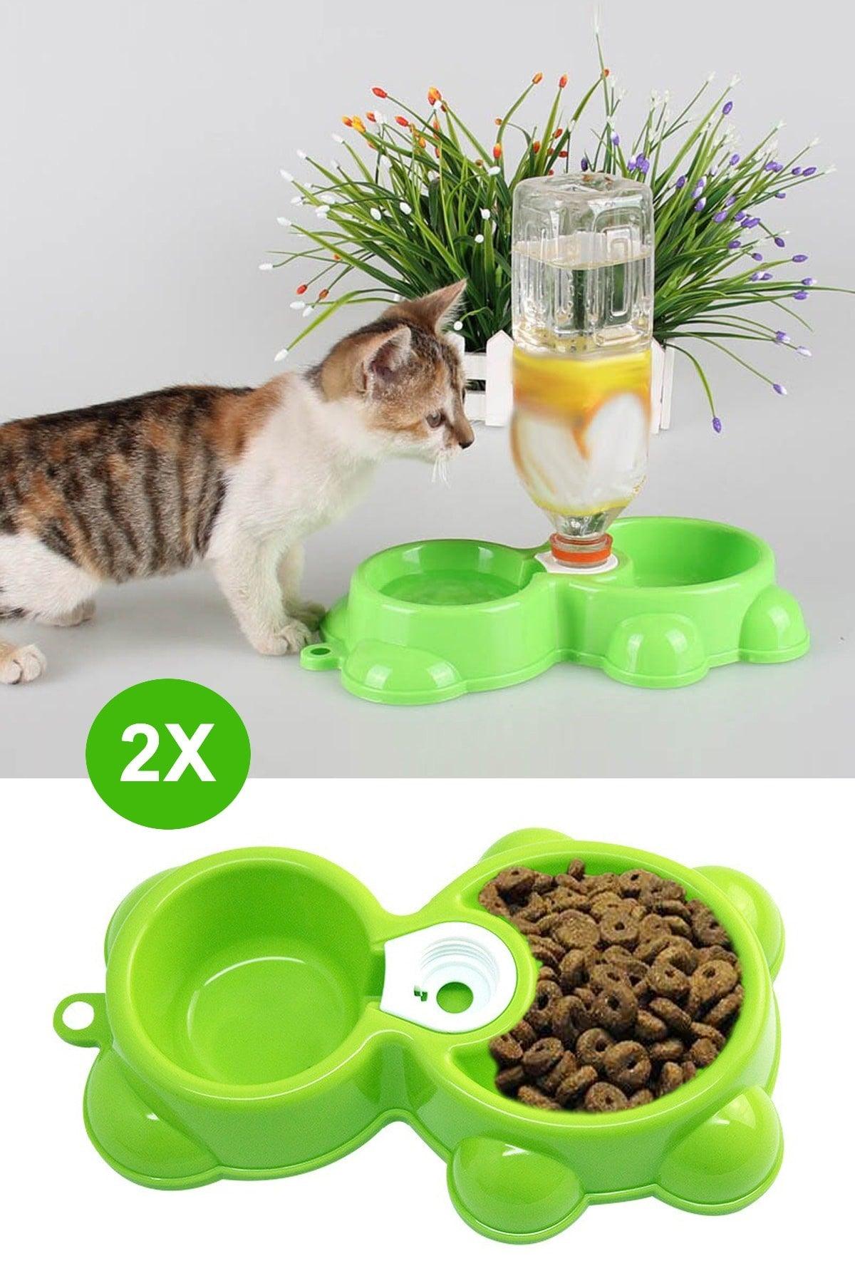2 Pcs Pet Cat Dog Drinker Food