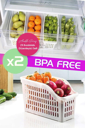 2 Pcs Refrigerator Organizer Cabinet Organizer Organizer Vegetable Fruit Kitchen Bathroom Organizer - Swordslife
