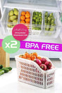 2 Pcs Refrigerator Organizer Cabinet Organizer Organizer Vegetable Fruit Kitchen Bathroom Organizer - Swordslife