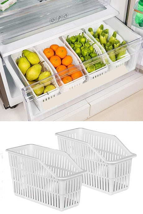 2 Pcs Refrigerator Organizer Cabinet Organizer Organizer Vegetable Fruit Kitchen Bathroom Organizer - Swordslife