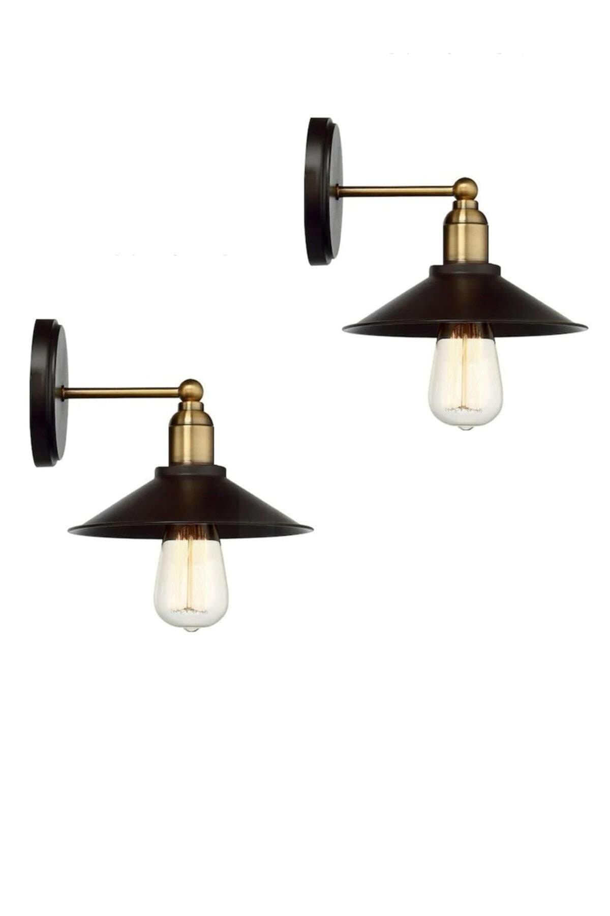 2 Pieces Retro Rustic Black Tumbled Mesal Head Sconce - Swordslife