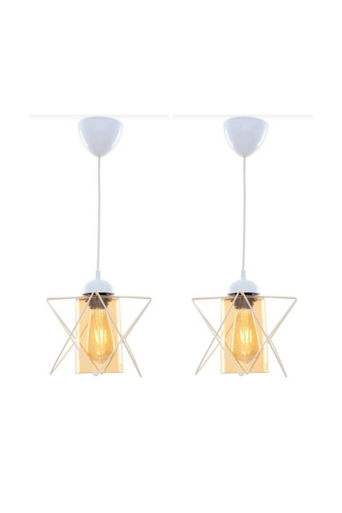 Pieces Single Special Design Triangle-Star Acrylic White Suspended Chandelier (HONEY GLASS) - Swordslife