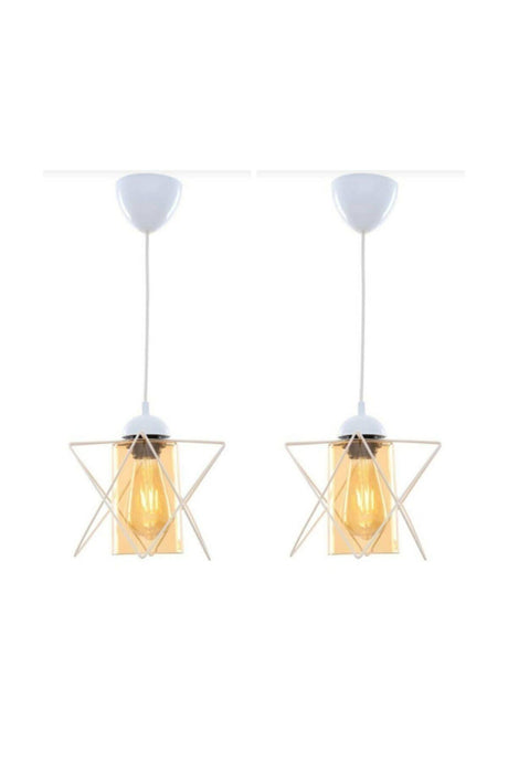 Pieces Single Special Design Triangle-Star Acrylic White Suspended Chandelier (HONEY GLASS) - Swordslife