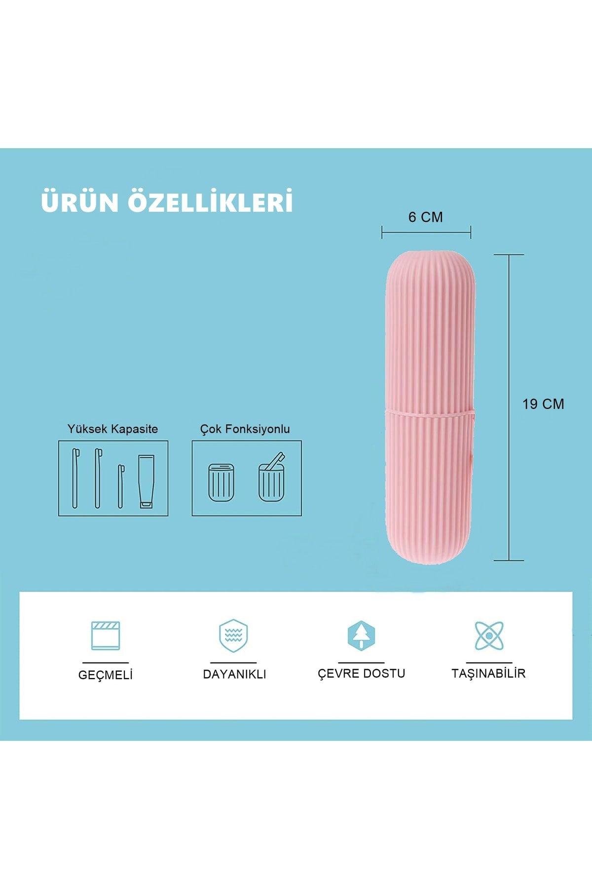 2 Pcs Travel Accessory Carrying Container Glasses Toothpaste Toothbrush Storage Box Pink - Swordslife