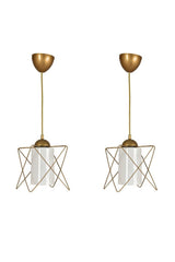 2 Pieces Zigzag Single Tumbled Pendant Lamp Chandelier - Swordslife