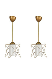 2 Pieces Zigzag Single Tumbled Pendant Lamp Chandelier - Swordslife