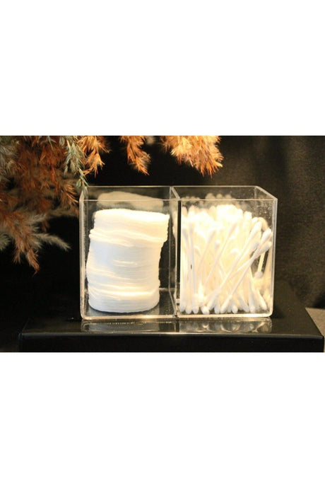 2-Compartment Plexi Makeup Materials, Cotton, Pen Holder, Organizer-organizer - Swordslife