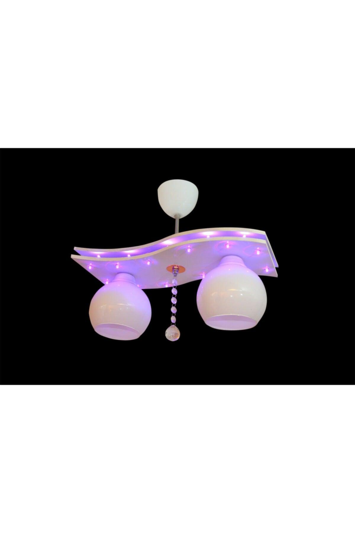2 Sockets Chandelier Suspended 3 Stage RGB Controlled Led Chandelier - Swordslife