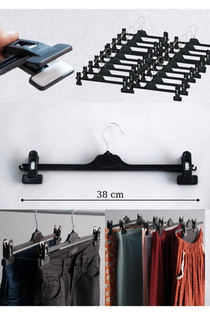 20 Pieces Plastic Latch Trouser Skirt Hanger 20 Pieces Hanger - Swordslife