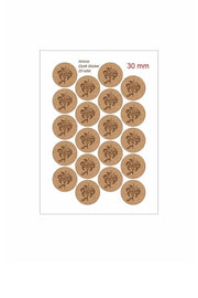 20 Pcs 30 Mm Flower Themed Round Sticker