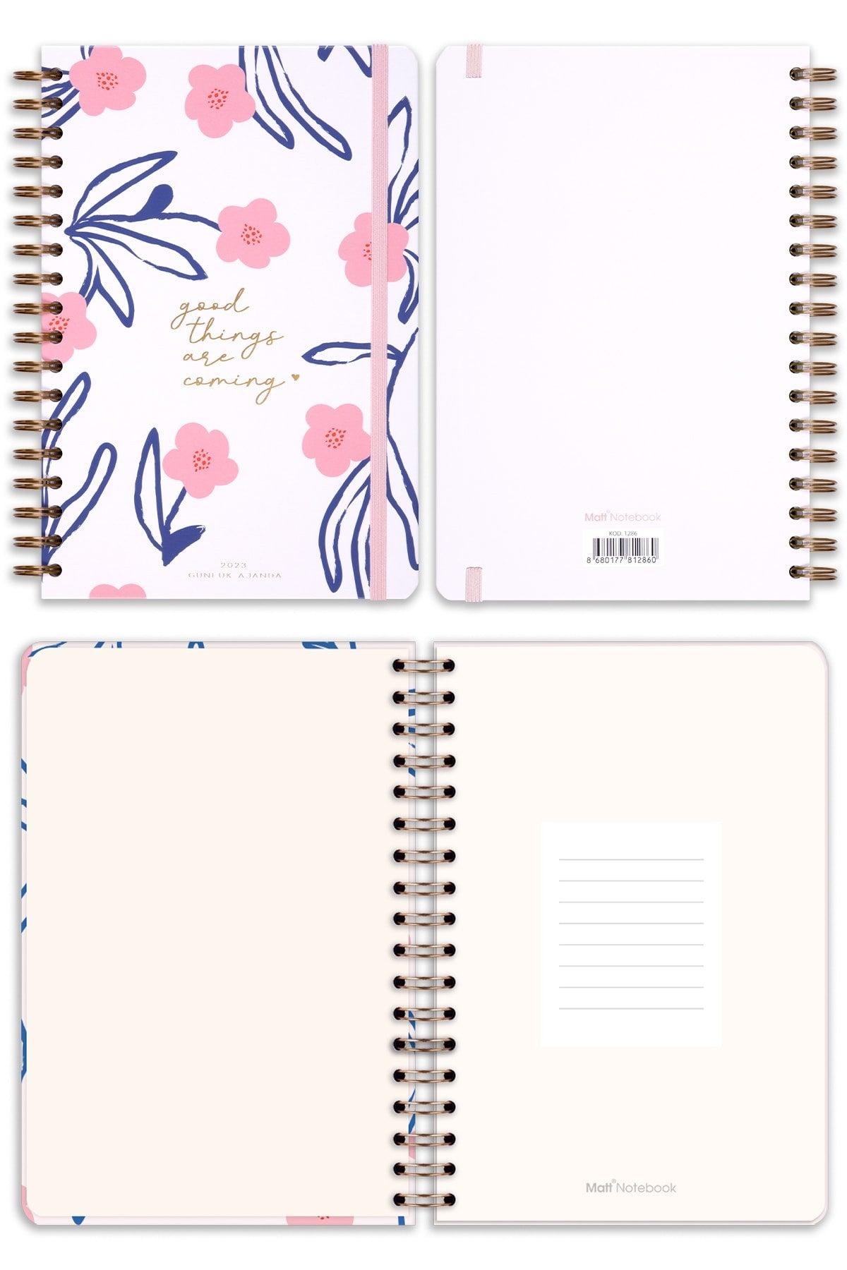 2023 Daily Spiral Agenda - 12 Months Pink