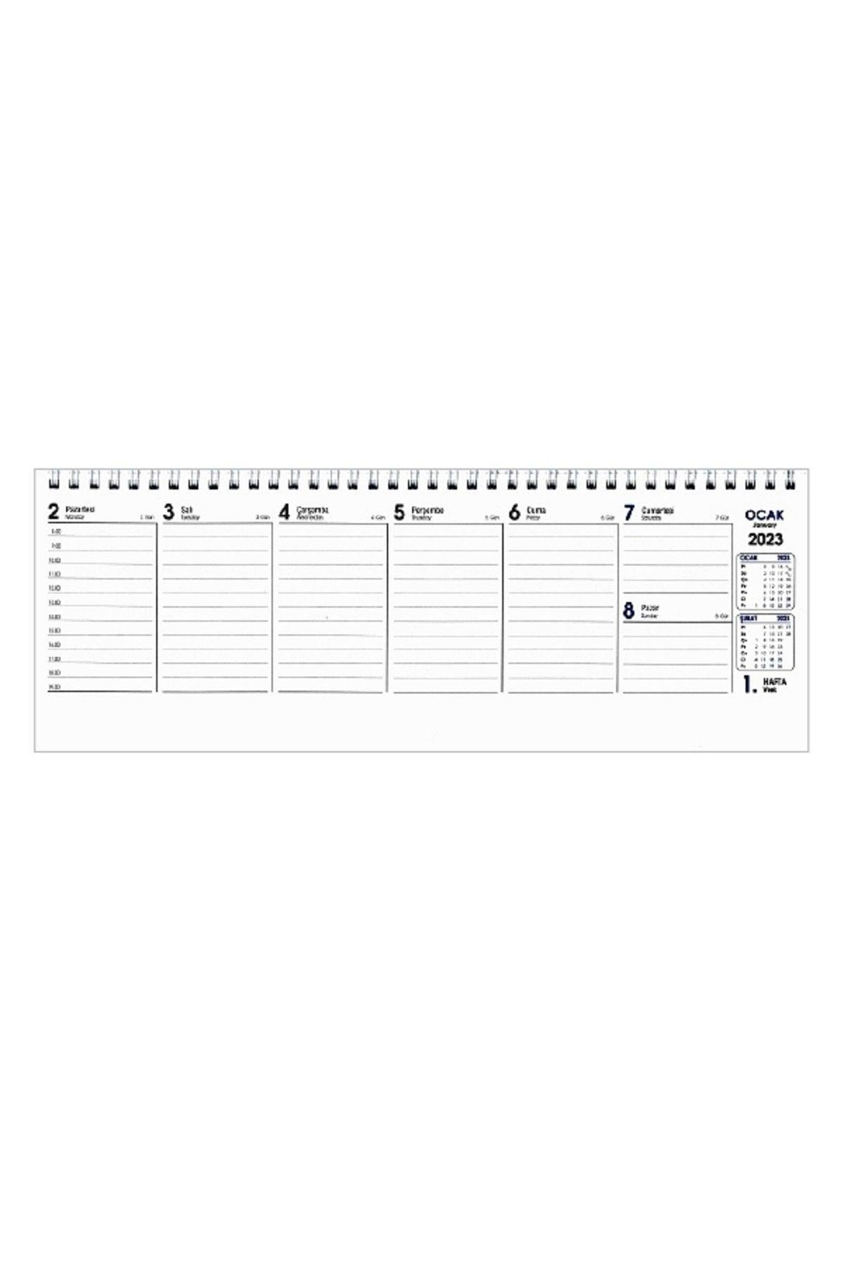 2023 Spiral Weekly Desk Calendar 12x33 Cm