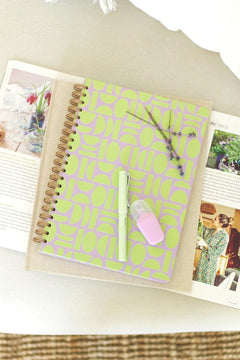 A4 Checkered Notepad - Elastic Spiral Binding, Hard Cover, 224 Pages