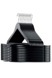 24 Pieces Black Wooden Look Clothes Hanger