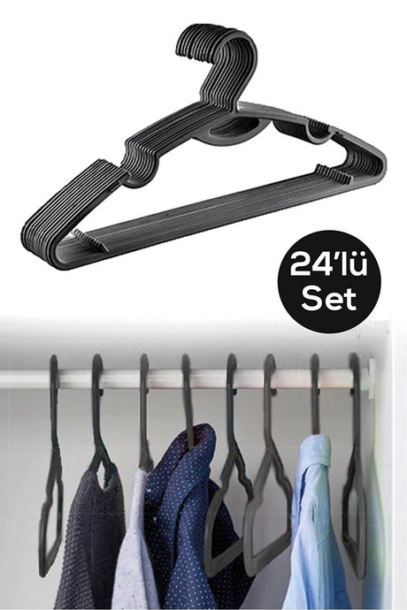 24 Pieces Plastic Hanger - Clothes Shirt Pants