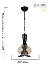 2510 Black Single Honey Glass Pendant Chandelier - Çakır Chandelier - Swordslife