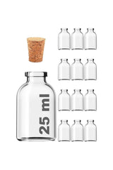 25cc Glass Bottle with Cork Stopper - 50 pcs