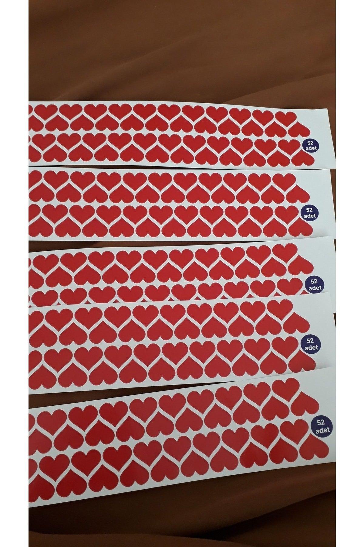 260 Pieces 2 Cm Adhesive Heart Shaped Red