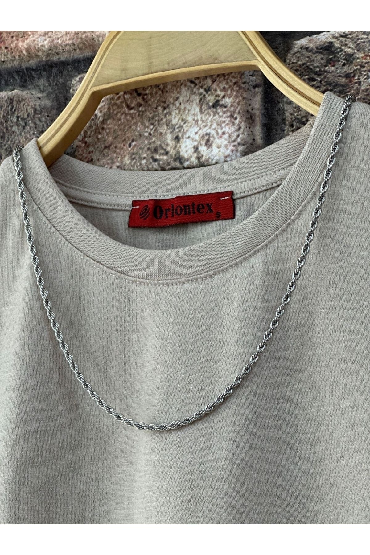 Men'S Beige Believe Printed Oversize T-Shirt