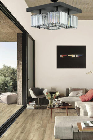 Lara 4-Piece Black K-10 Crystal Stone Chandelier