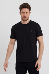 Men's Black White Khaki Gray Navy Blue 100% Cotton 5 Pcs T-shirt Pack