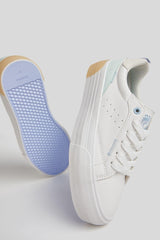 White - Contrast Platform Sneakers - Swordslife
