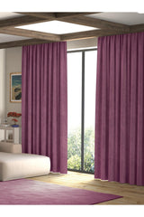 Velvet Textured Mountbatten Pink Island Backdrop Curtain Extraforward Pleated - Swordslife
