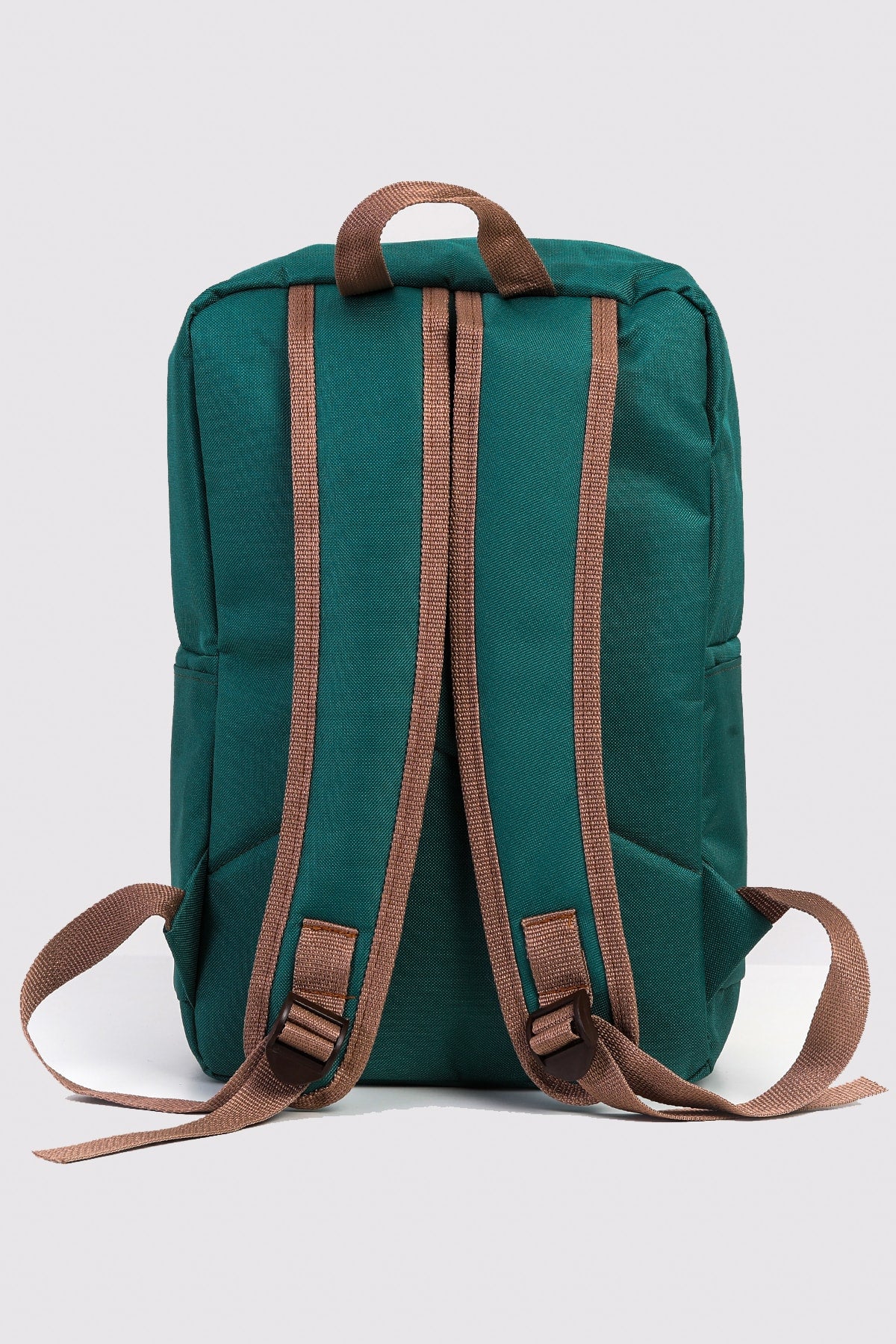 Unisex Green 100% Genuine Leather Detailed Waterproof 15.6 Inch Multi-Compartment Backpack With Laptop Compartment