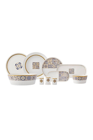Streamline Ventura New Bone 59 Pieces Dinnerware Set For 12 People