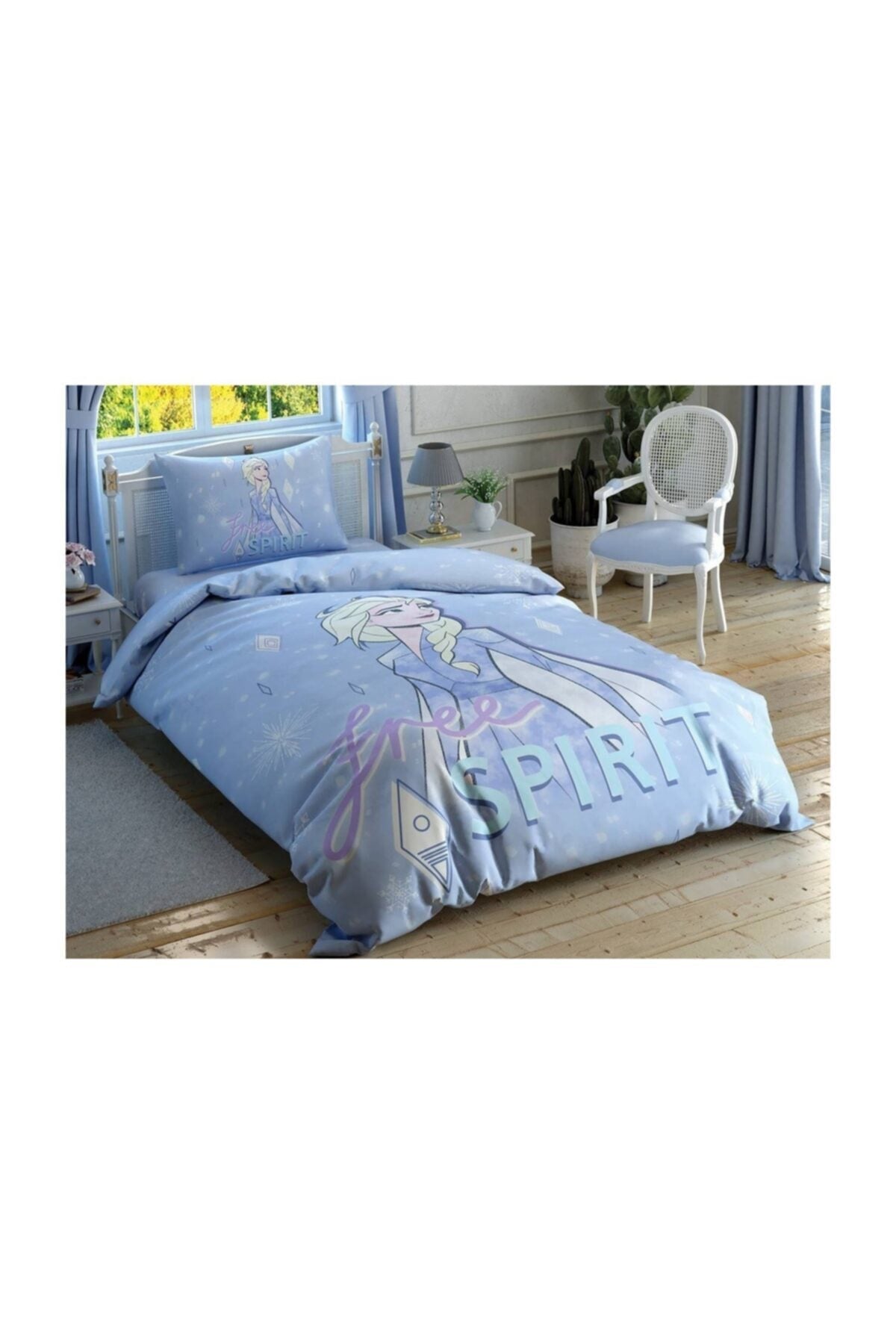 Tac Lizenziertes doppelseitiges Bettbezug-Set mit Elsa und Anna-Motiv, Einzelbett