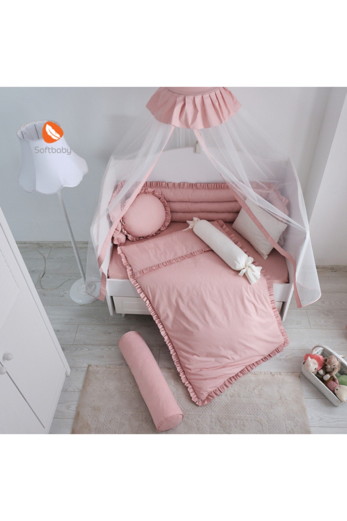 Elegance Rosa Katkat Kinderbett-Bettwäscheset
