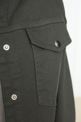 Gray Shirt Collar Denim Jacket TCTSS21CE0398 - Swordslife