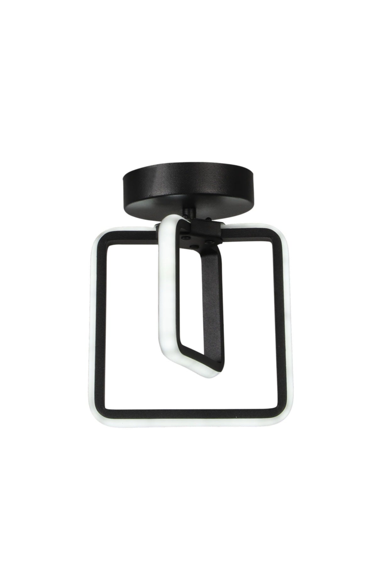 Spacious 3 Color Led Ceiling Mount Single Chandelier Black