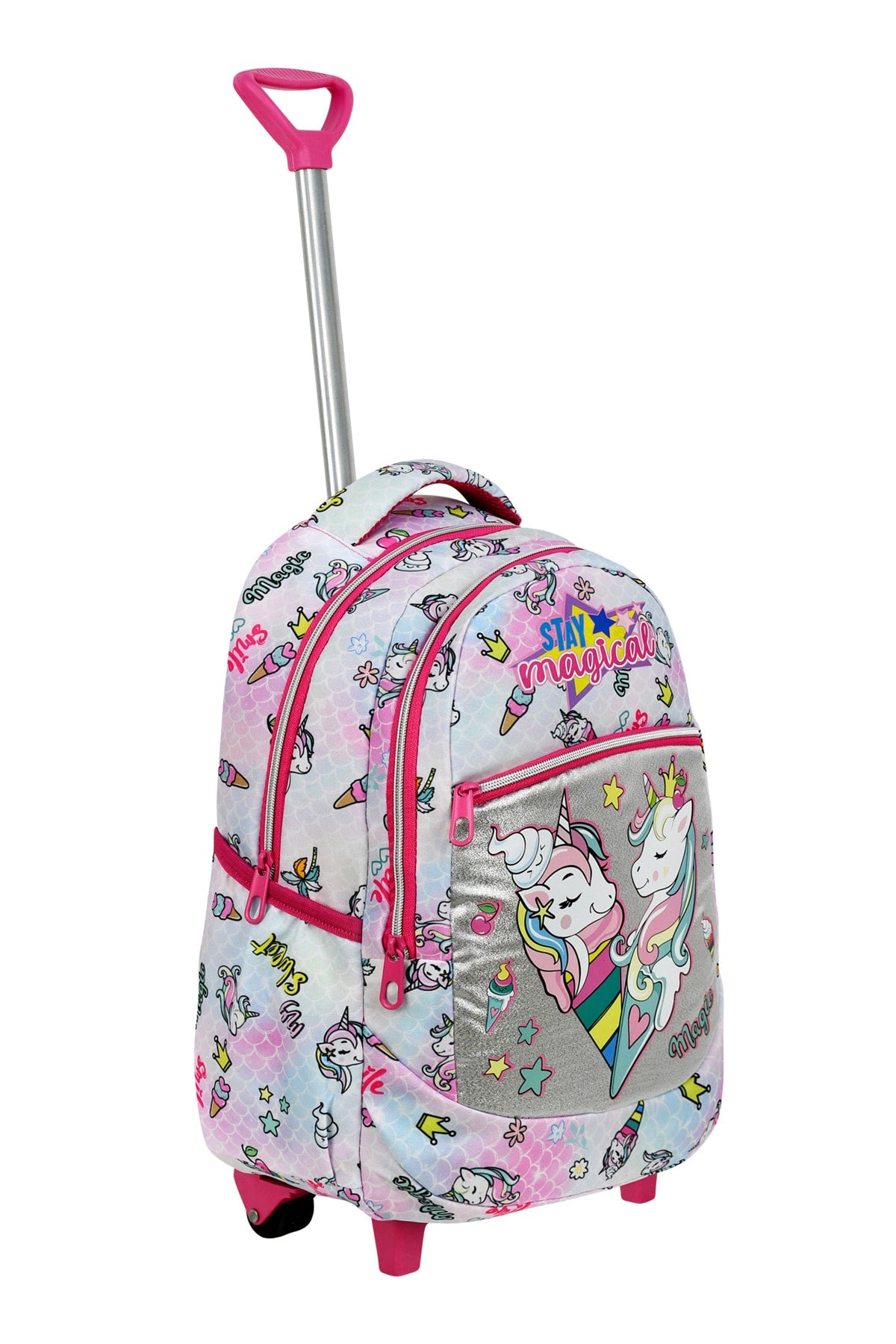 Blue Unicorn Pattern Primary School Bag + Lunch Box with Squeegee