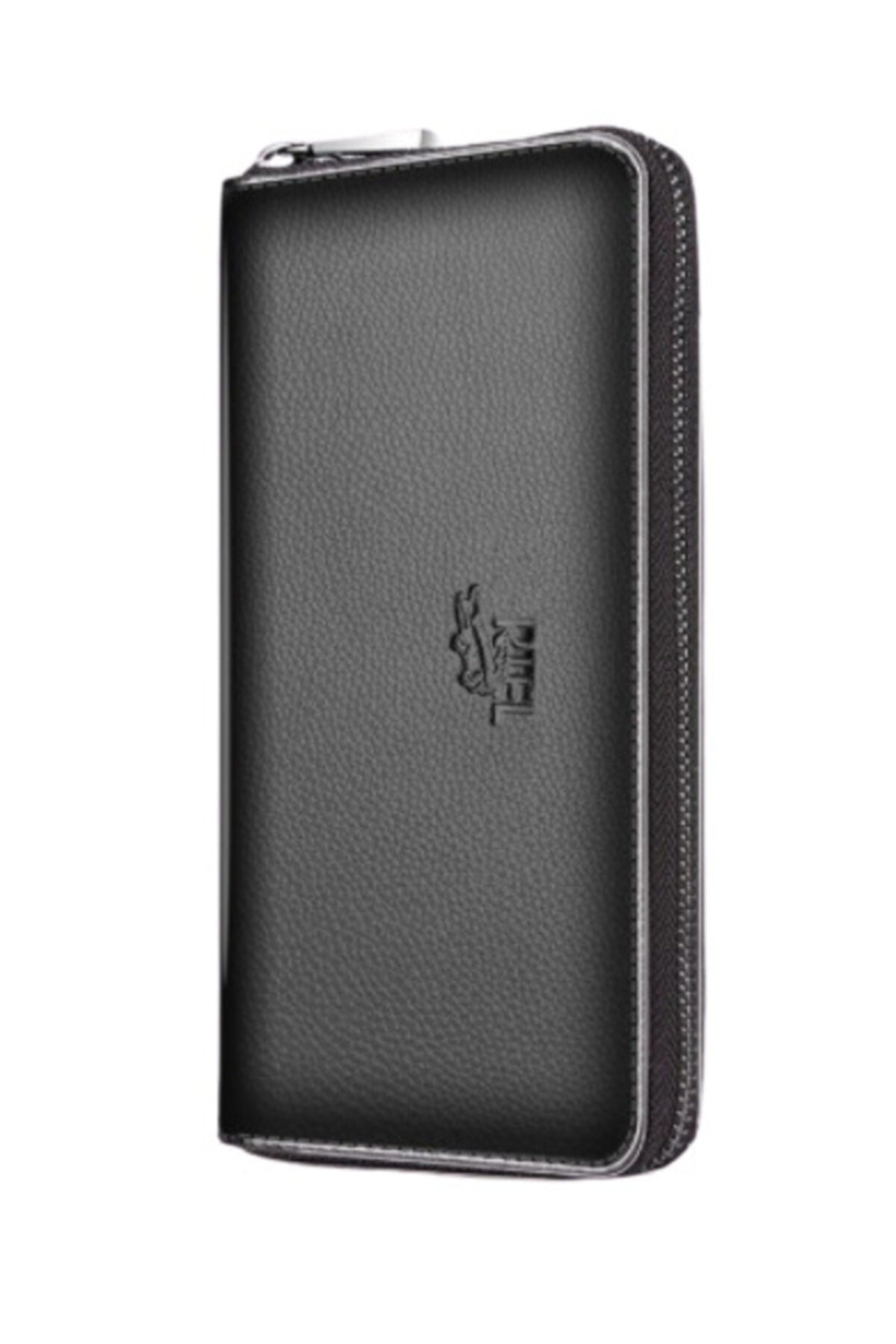 Men's Leather Zipper Long Wallet