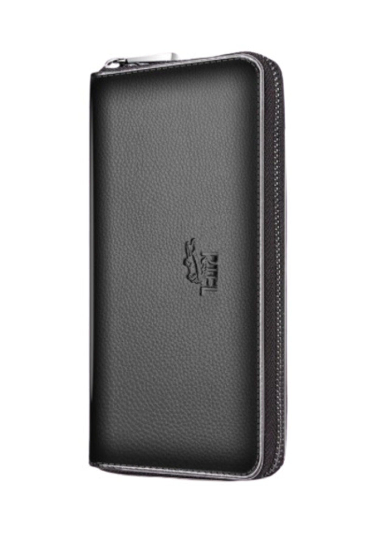 Men'S Leather Zipper Long Wallet